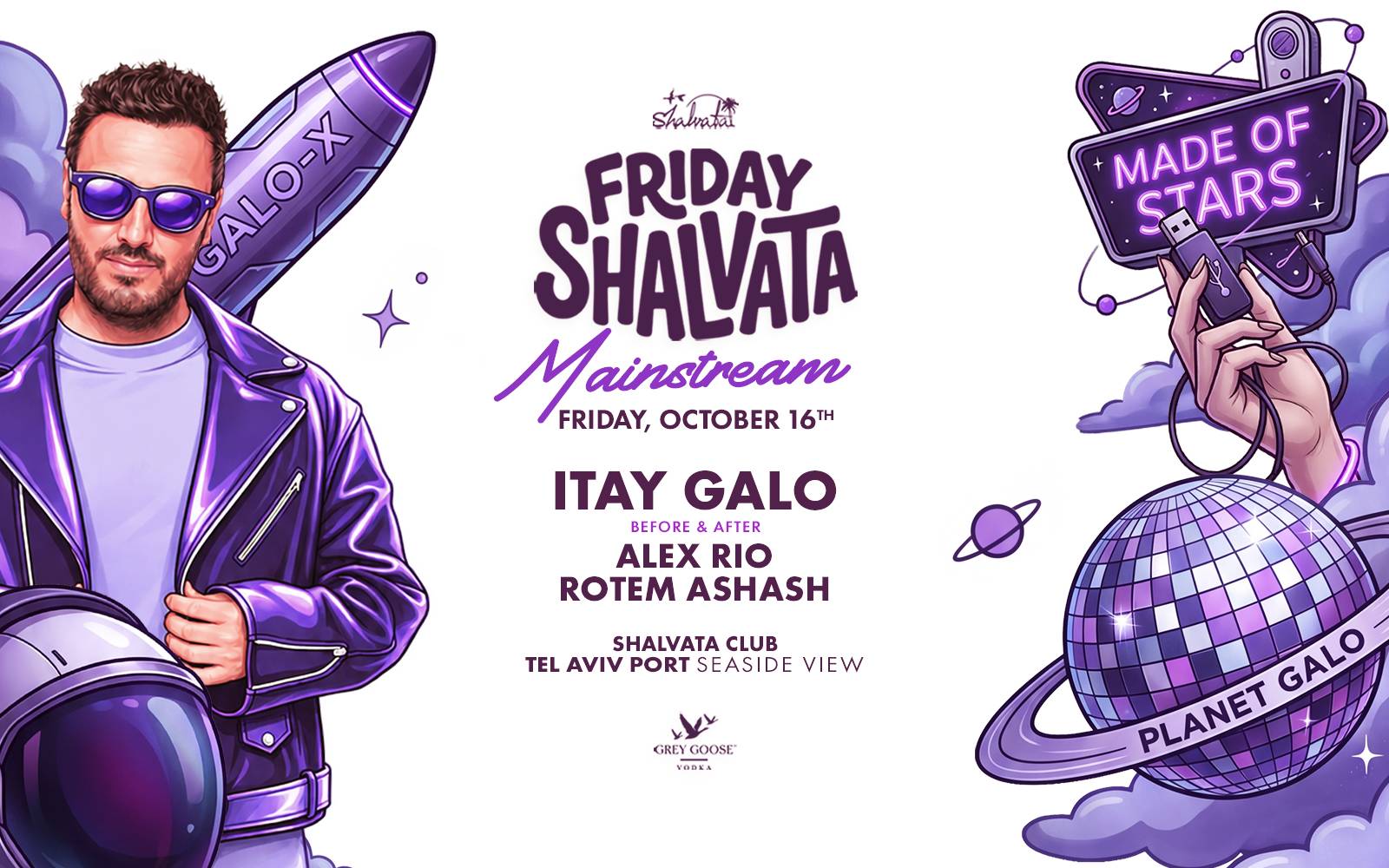 תמונת האירוע Friday Shalvata Mainstream One Man Show עם איתי גאלו בשלוותה נמל תל אביב בשישי 16.10.2026, כניסה חינם בהרשמה.