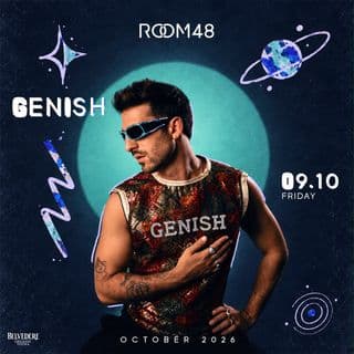 תמונת כרטיסים למסיבת ROOM 48 עם GENISH בתל אביב בתאריך 9 באוקטובר 2026.