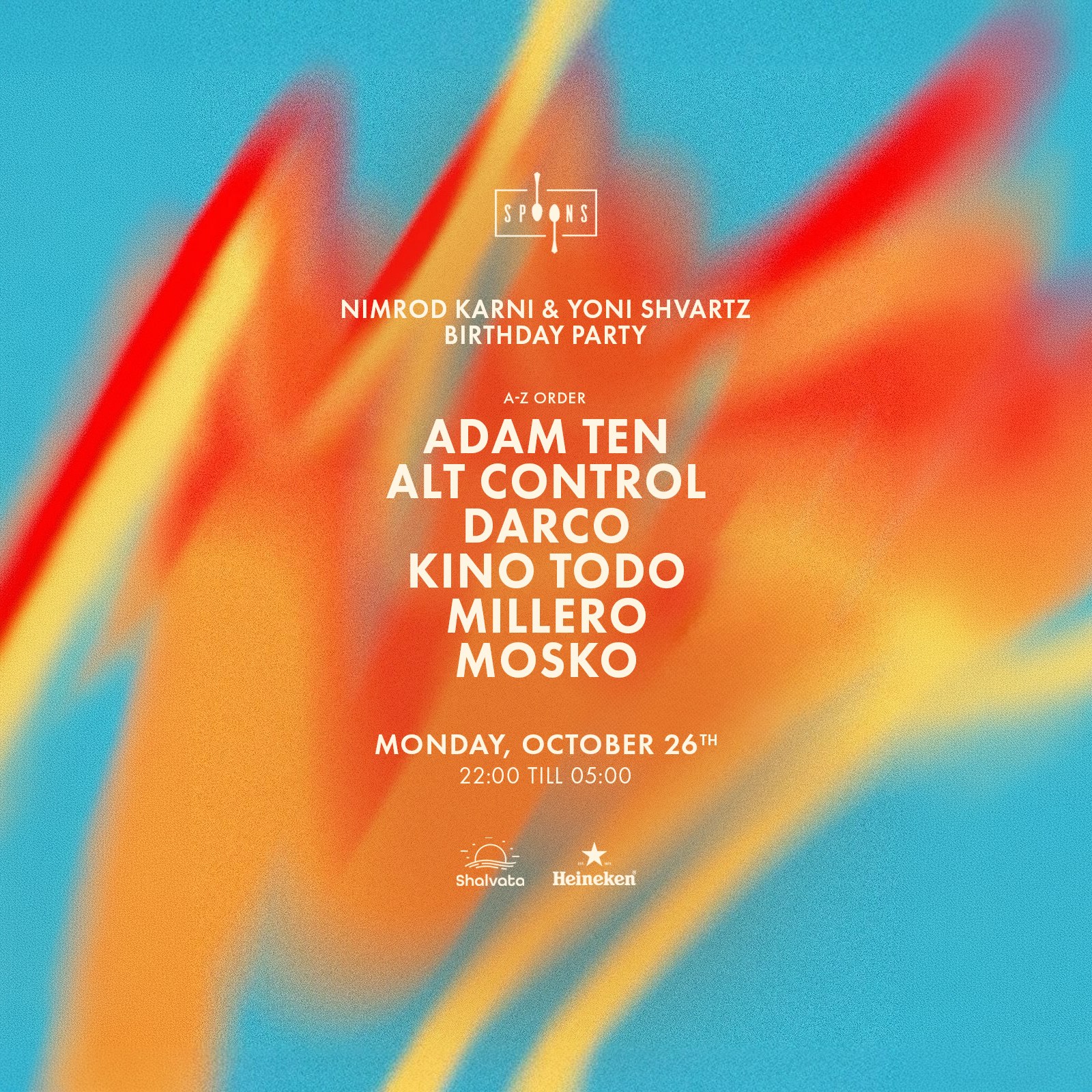 תמונת אירוע Spoons: The Last Dance בשלוותה נמל תל אביב עם Adam Ten, Darco, Kino Todo, Millero